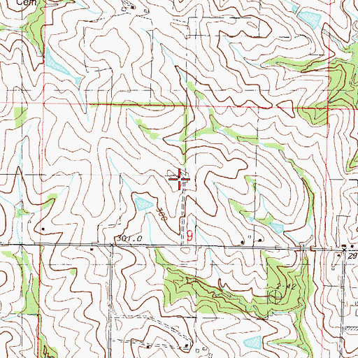 Topographic Map of Eminence School, MO