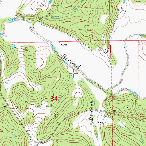 Topographic Map of Emo Branch, MO