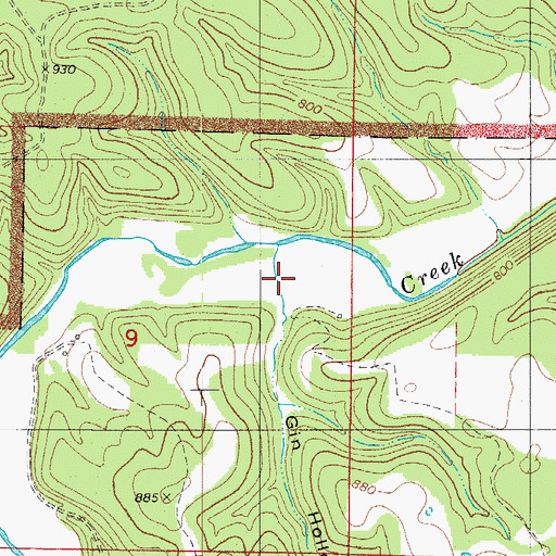 Topographic Map of Gin Hollow, AR