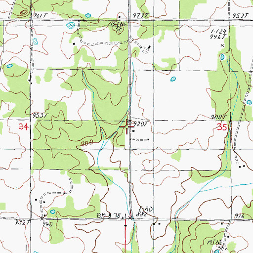 Topographic Map of English School, MO