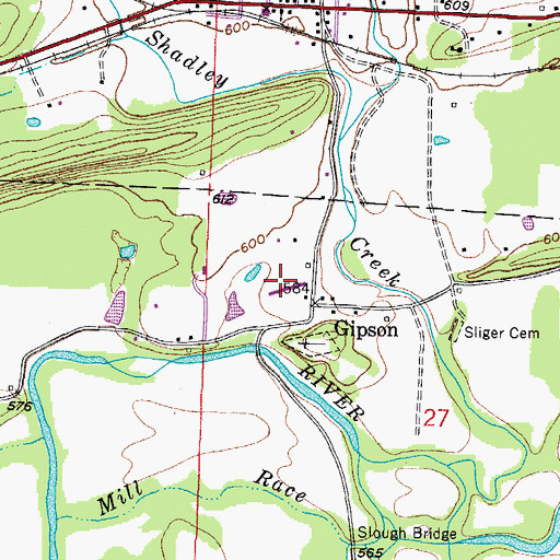 Topographic Map of Gipson, AR