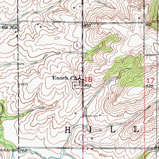 Topographic Map of Enoch Church, MO