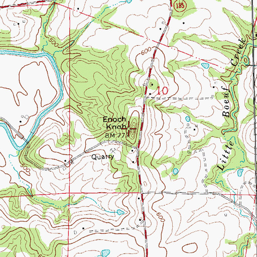 Topographic Map of Enoch Knob, MO