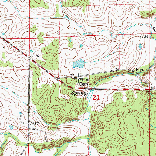 Topographic Map of Enon Cemetery, MO
