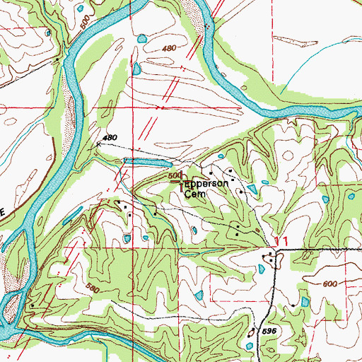 Topographic Map of Epperson Cemetery, MO