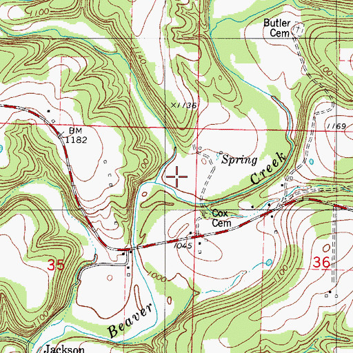 Topographic Map of Eslick Hollow, MO