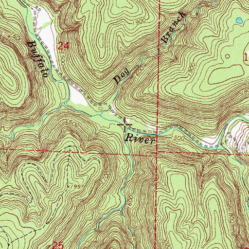 Topographic Map of Gladon Creek, AR