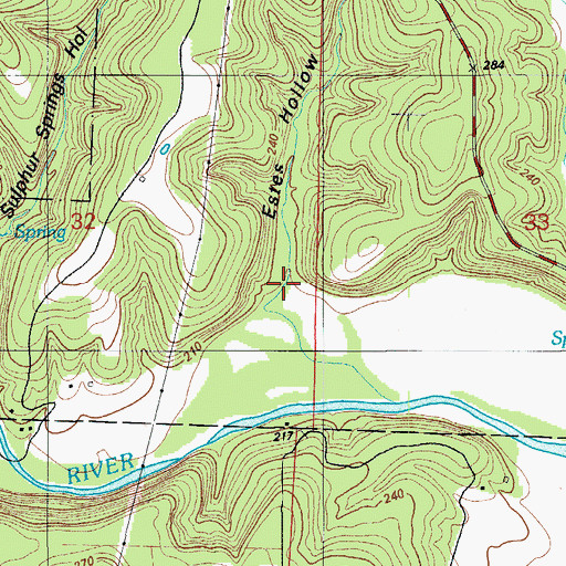Topographic Map of Estes Hollow, MO