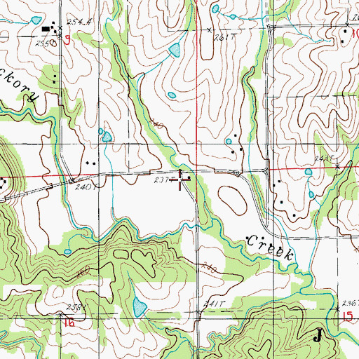 Topographic Map of Estes School (historical), MO
