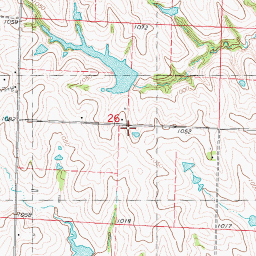 Topographic Map of Eudora School, MO