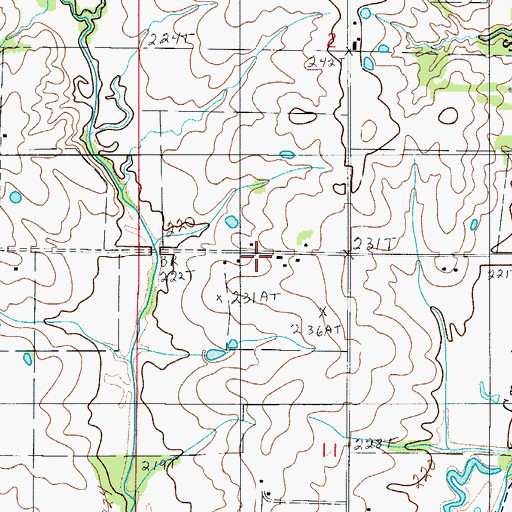 Topographic Map of Eureka Church, MO