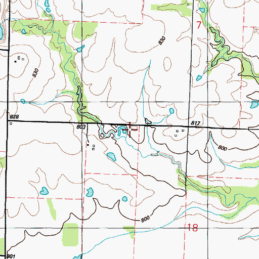 Topographic Map of Eureka School (historical), MO