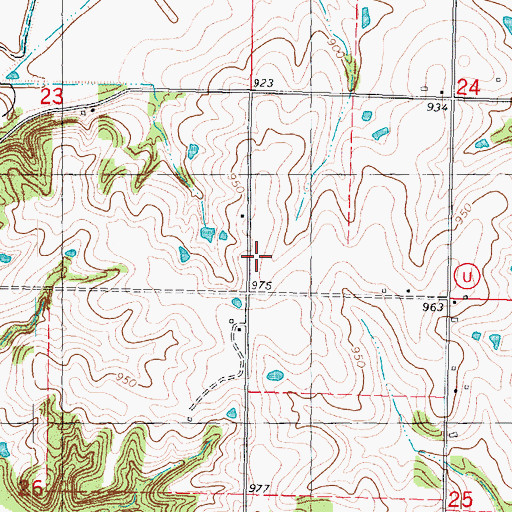 Topographic Map of Eureka School, MO