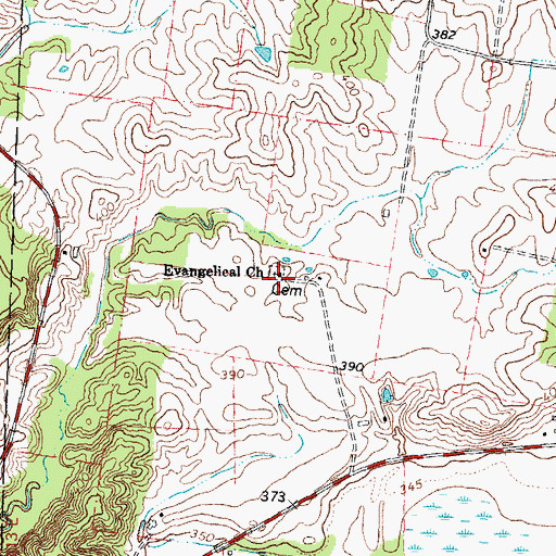 Topographic Map of Evangelical Church, MO
