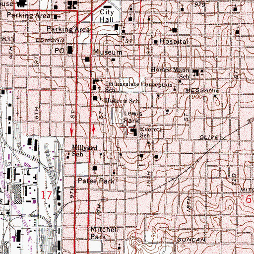 Topographic Map of Ruth Huston Learning Center, MO