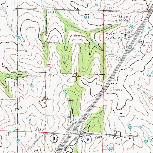 Topographic Map of Everly School (historical), MO