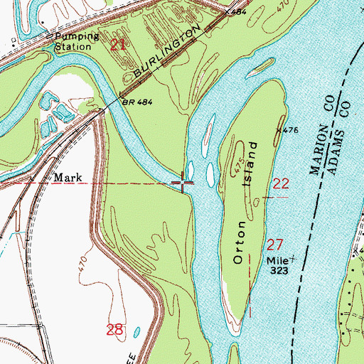 Topographic Map of Fabius River, MO