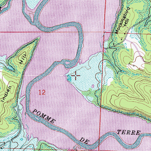 Topographic Map of Fairfield (historical), MO