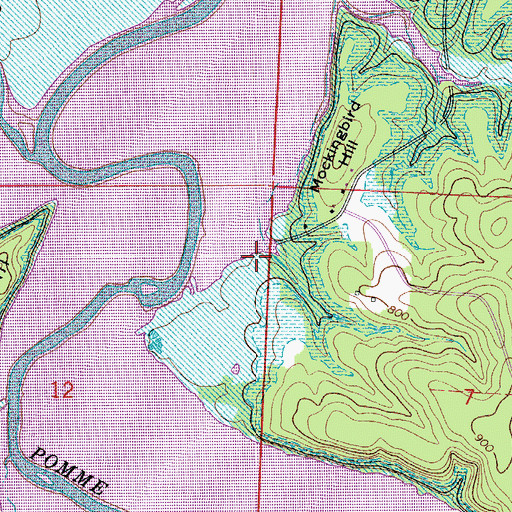 Topographic Map of Fairfield Church, MO