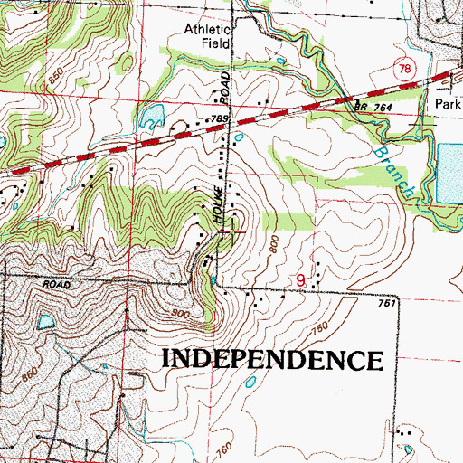 Topographic Map of Fairmount Church, MO