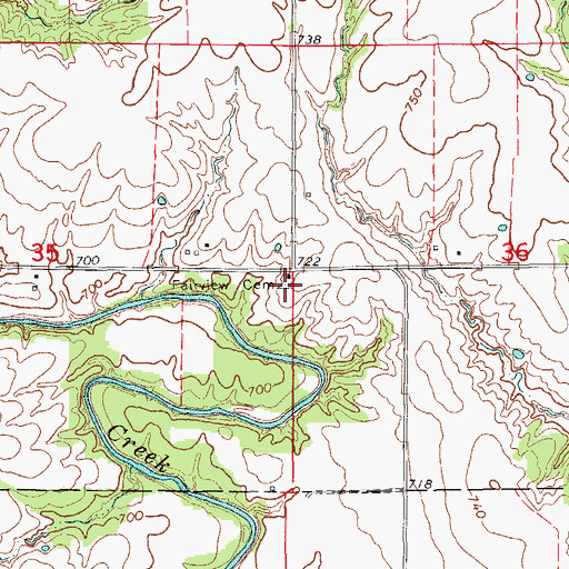 Topographic Map of Fairview Cemetery, MO