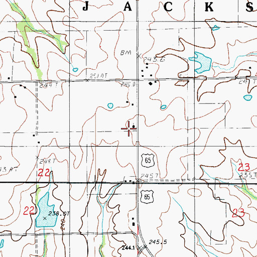 Topographic Map of Fairview Church, MO