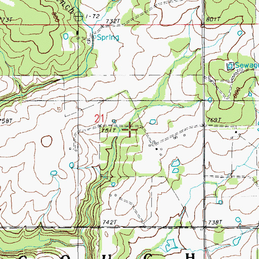 Topographic Map of Fairview School (historical), MO