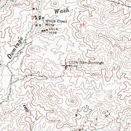 Topographic Map of Little San Domingo Mine, AZ