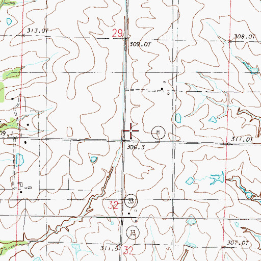 Topographic Map of Fairview School, MO