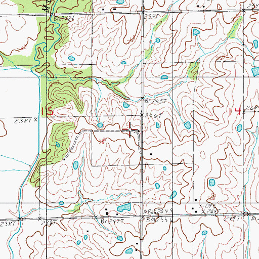 Topographic Map of Fairview School, MO