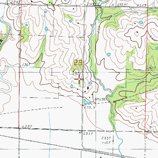 Topographic Map of Fairview School (historical), MO