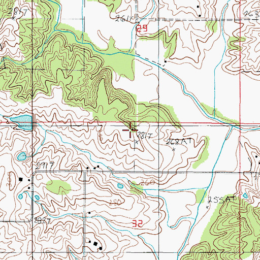Topographic Map of Fairview School, MO