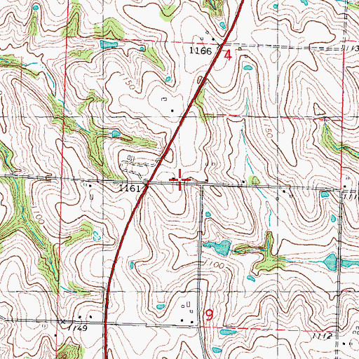 Topographic Map of Fairview School (historical), MO