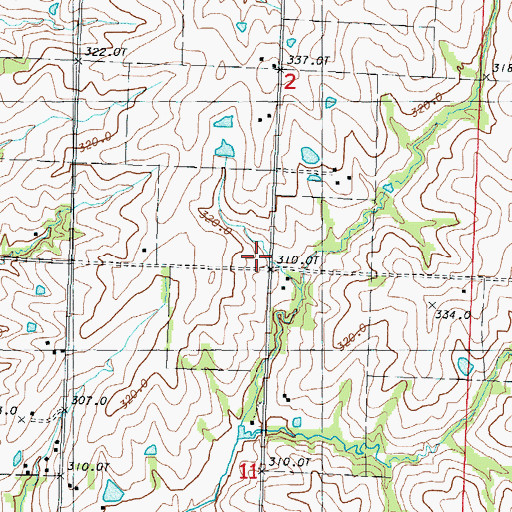 Topographic Map of Fairview School (historical), MO