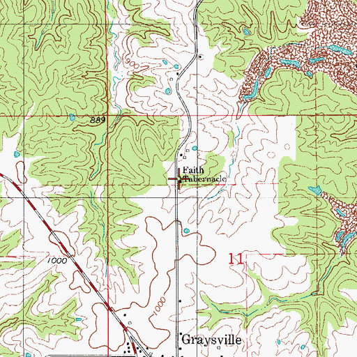 Topographic Map of Faith Tabernacle, MO