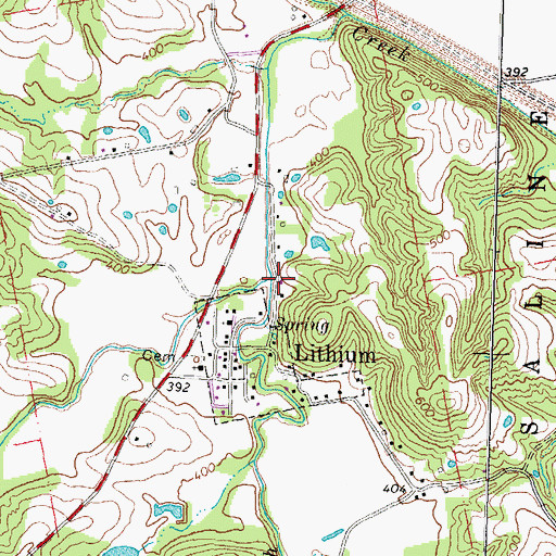 Topographic Map of Falls Branch, MO