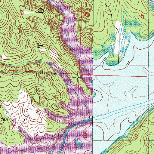Topographic Map of Fargo School (historical), MO