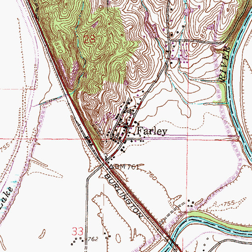 Topographic Map of Farley, MO