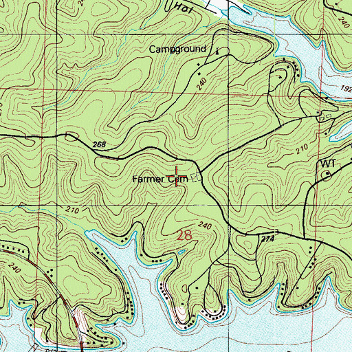Topographic Map of Farmer Cemetery, MO