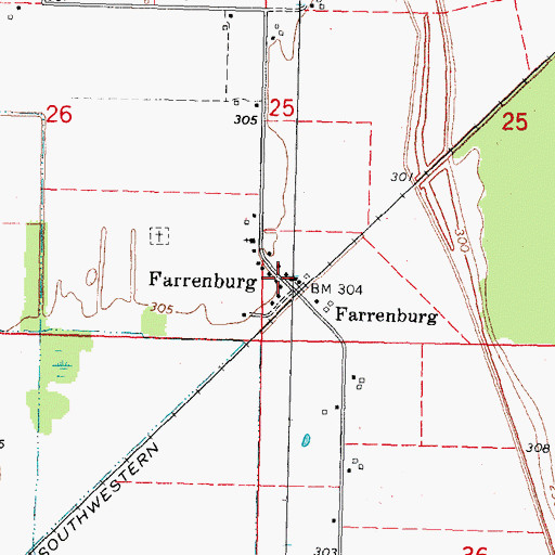 Topographic Map of Farrenburg, MO