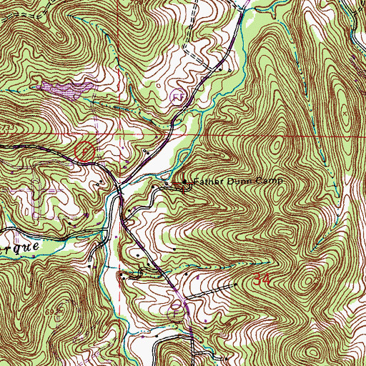 Topographic Map of Father Dunn Camp, MO