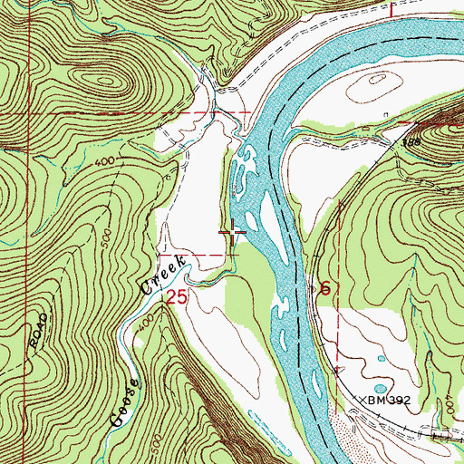 Topographic Map of Goose Creek, AR