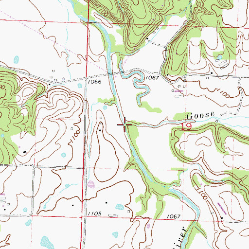 Topographic Map of Goose Creek, AR
