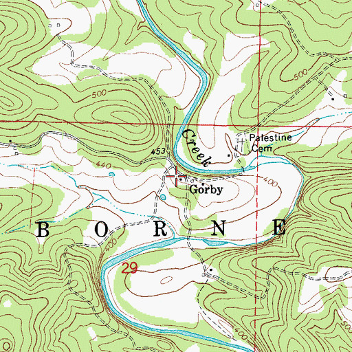 Topographic Map of Gorby, AR