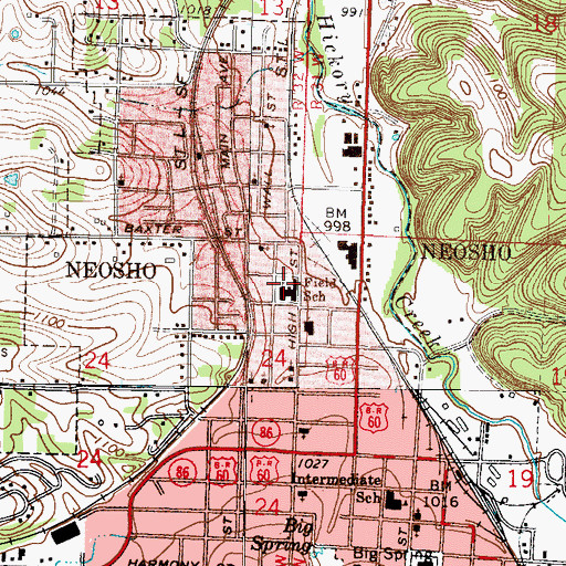 Topographic Map of Field Early Childhood and Kindergarten Center, MO