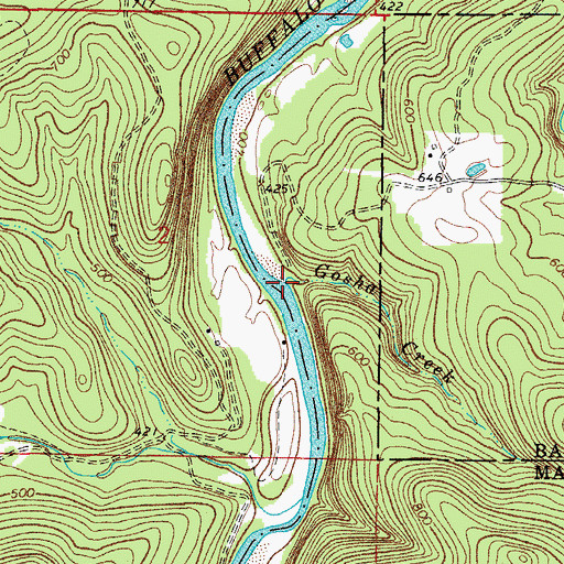 Topographic Map of Gosha Creek, AR