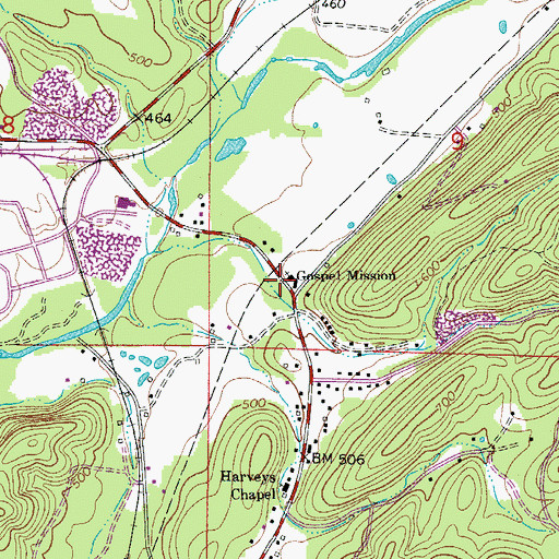 Topographic Map of Gospel Mission, AR