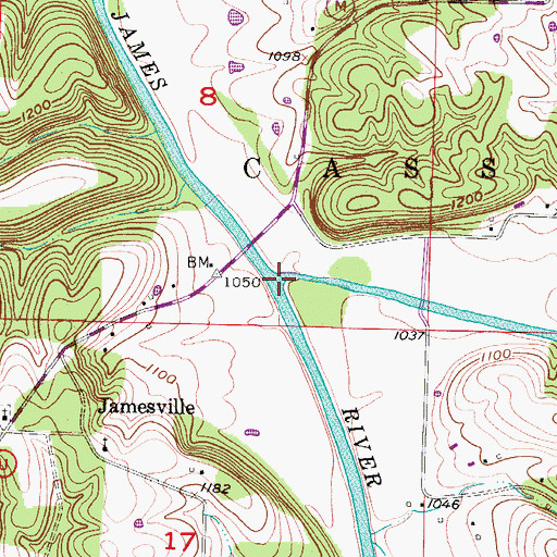 Topographic Map of Finley Creek, MO