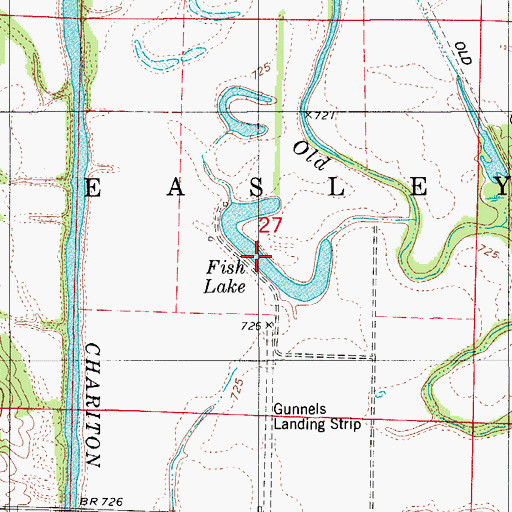 Topographic Map of Fish Lake, MO