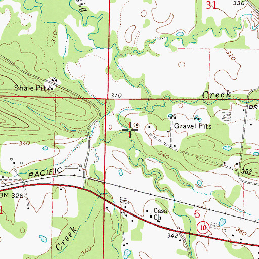 Topographic Map of Grace Creek, AR